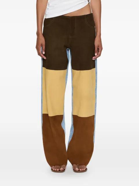 suede-panelled denim trousers by CHRISTOPHER ESBER