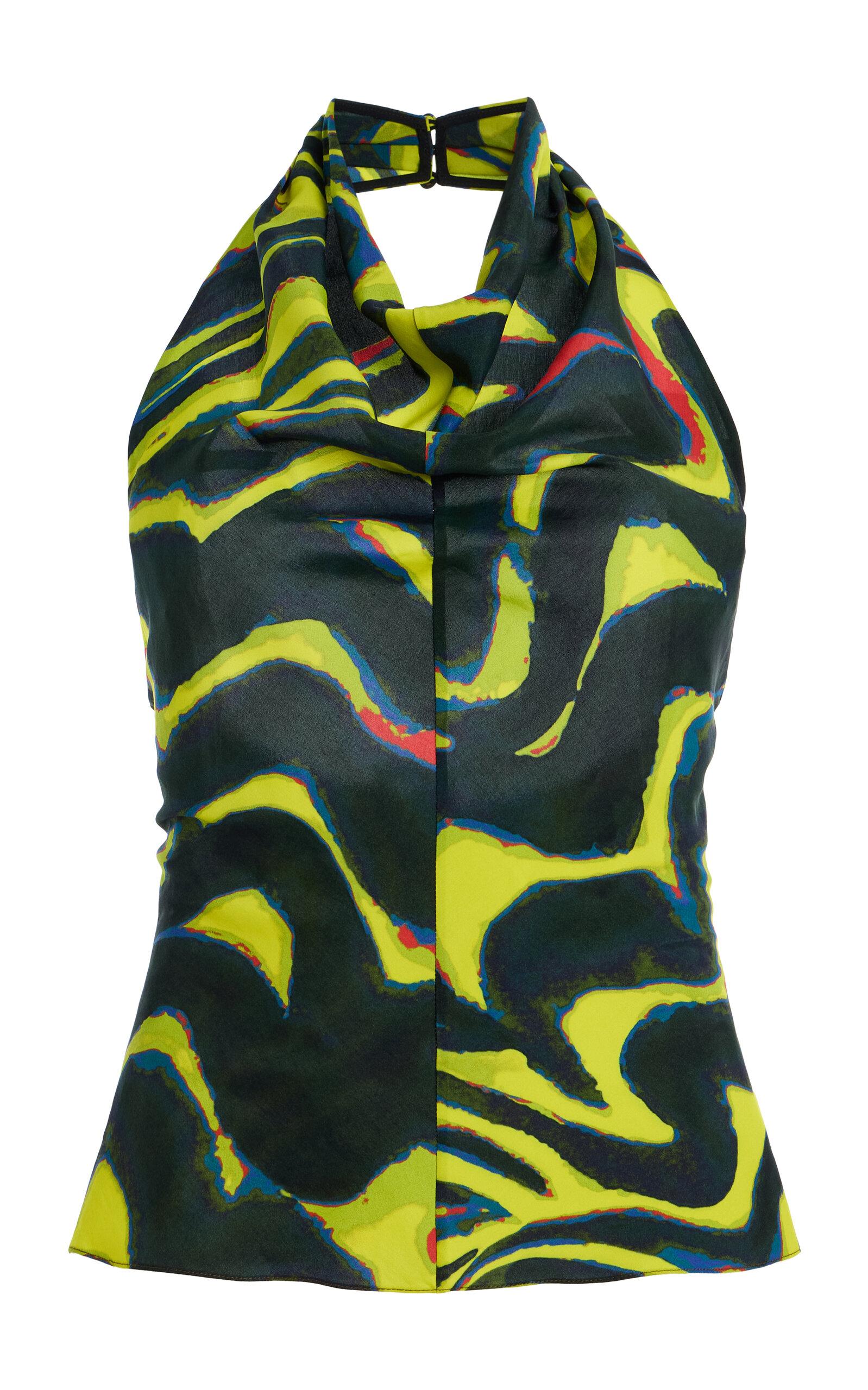 Christopher John Rogers Printed Jersey Cowl-Neck Halter Top - Moda Operandi by CHRISTOPHER JOHN ROGERS