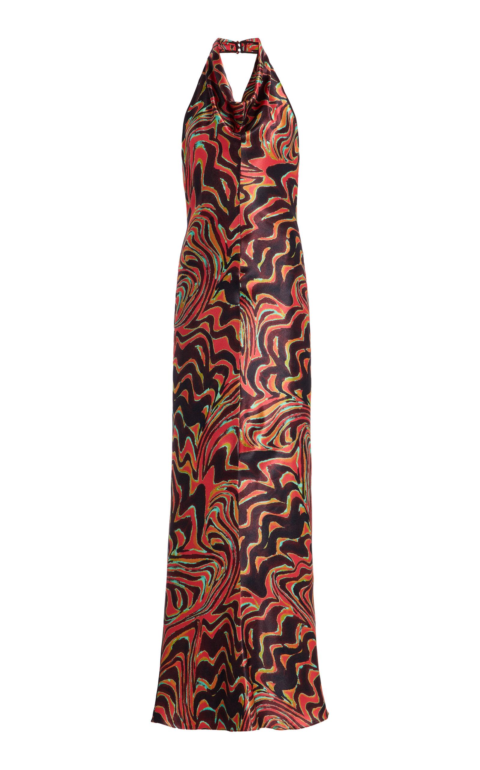 Christopher John Rogers Printed Satin Cowl-Neck Halter Gown - Moda Operandi by CHRISTOPHER JOHN ROGERS