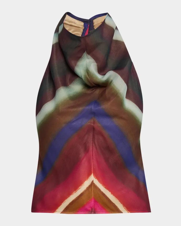 Louie Stripe Cowl Halter Top by CHRISTOPHER JOHN ROGERS