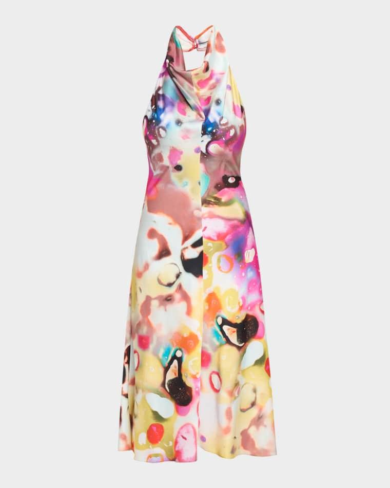 Moonshine Cowl Halter Midi Dress by CHRISTOPHER JOHN ROGERS