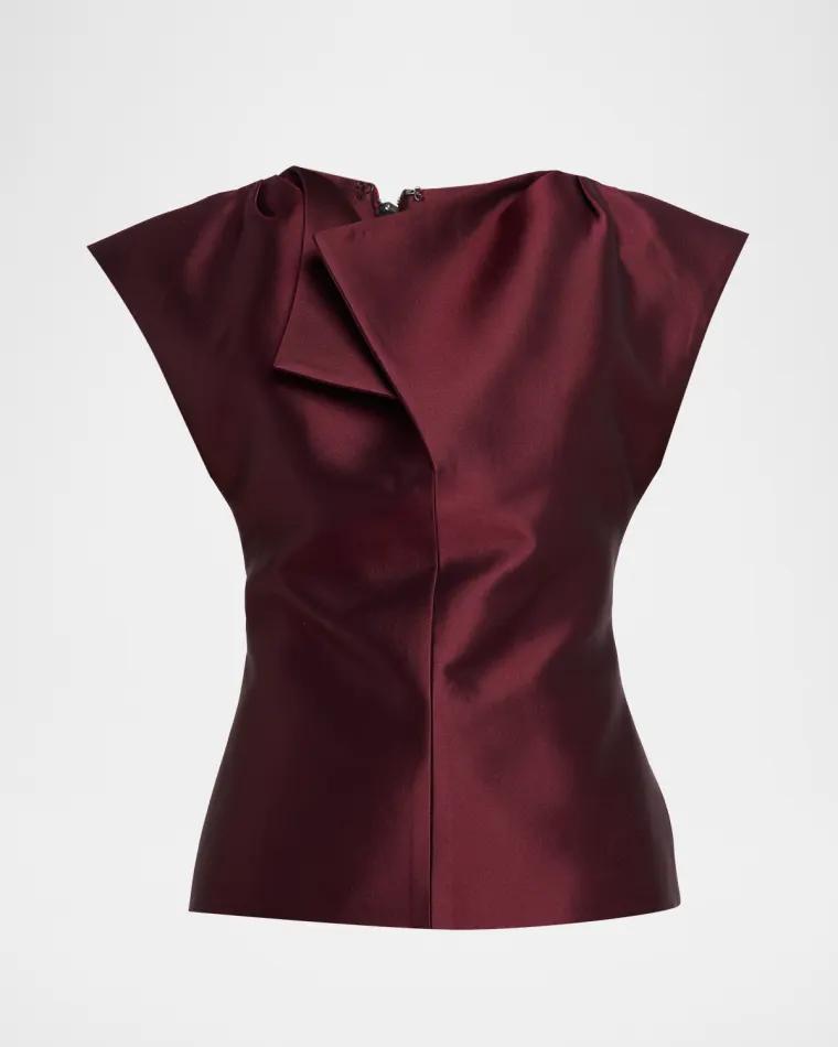 Silk Peel Cap-Sleeve Top by CHRISTOPHER JOHN ROGERS