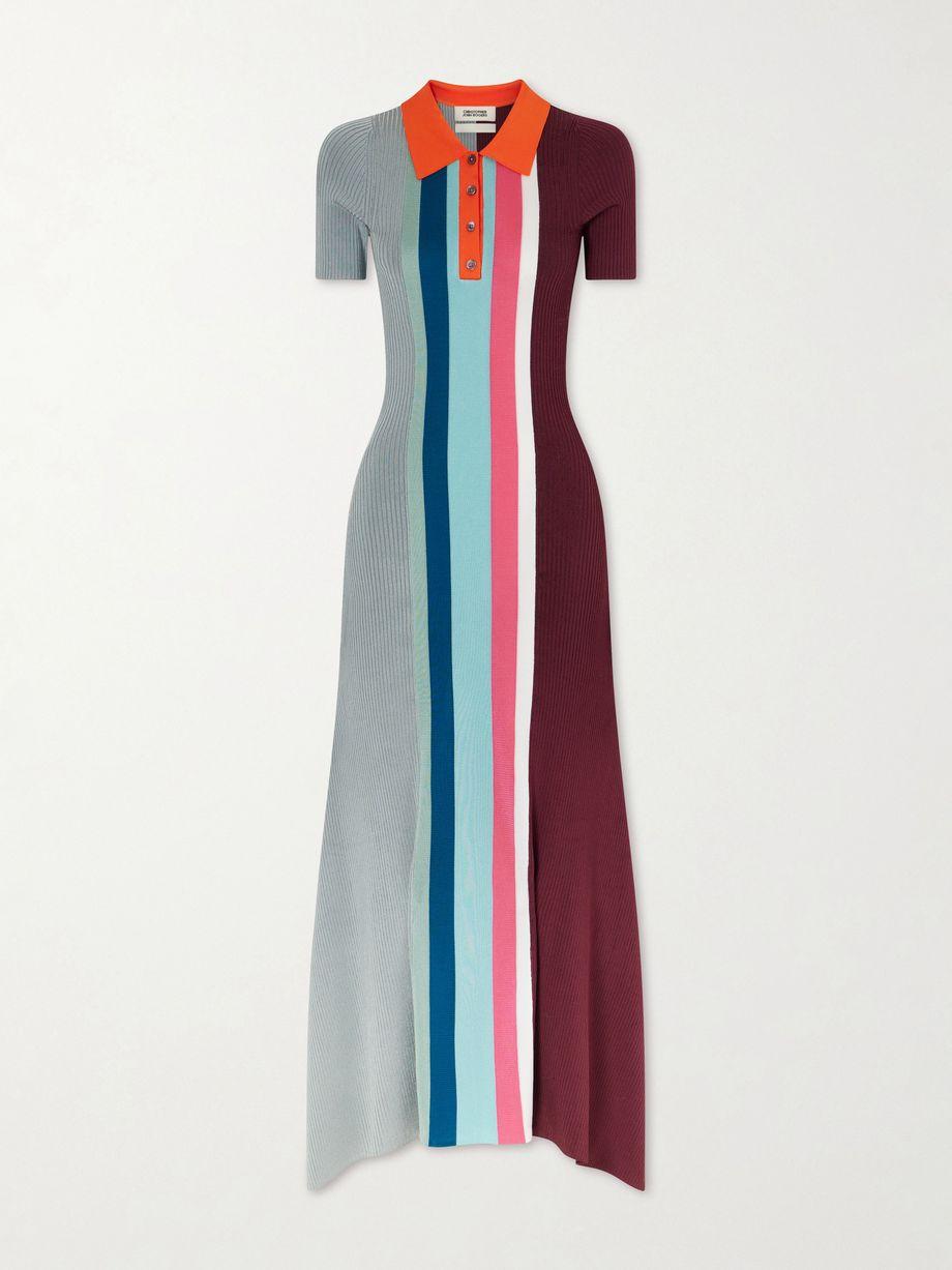 Striped crochet-knit jersey maxi dress by CHRISTOPHER JOHN ROGERS