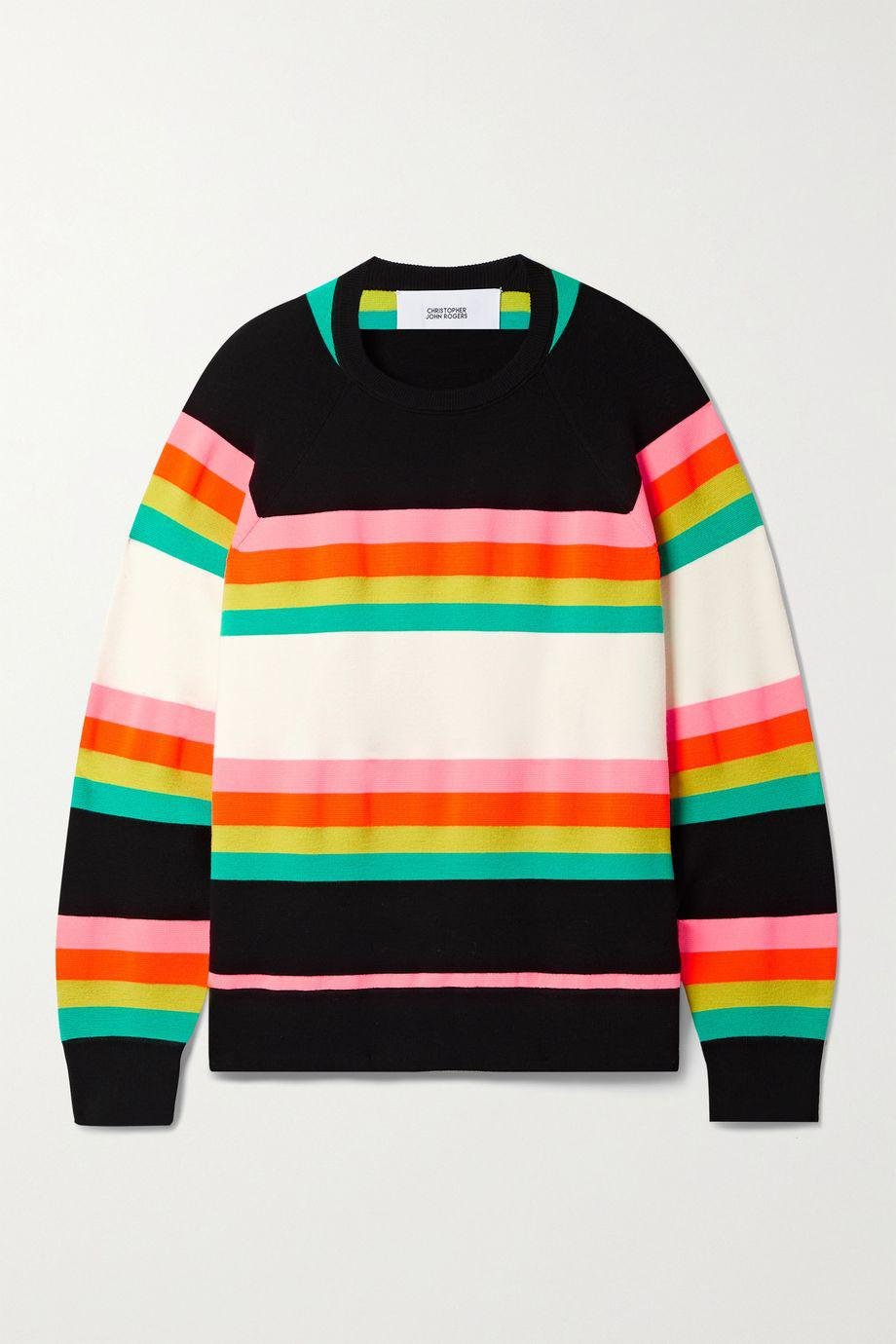 Striped jacquard-knit wool-blend sweater by CHRISTOPHER JOHN ROGERS