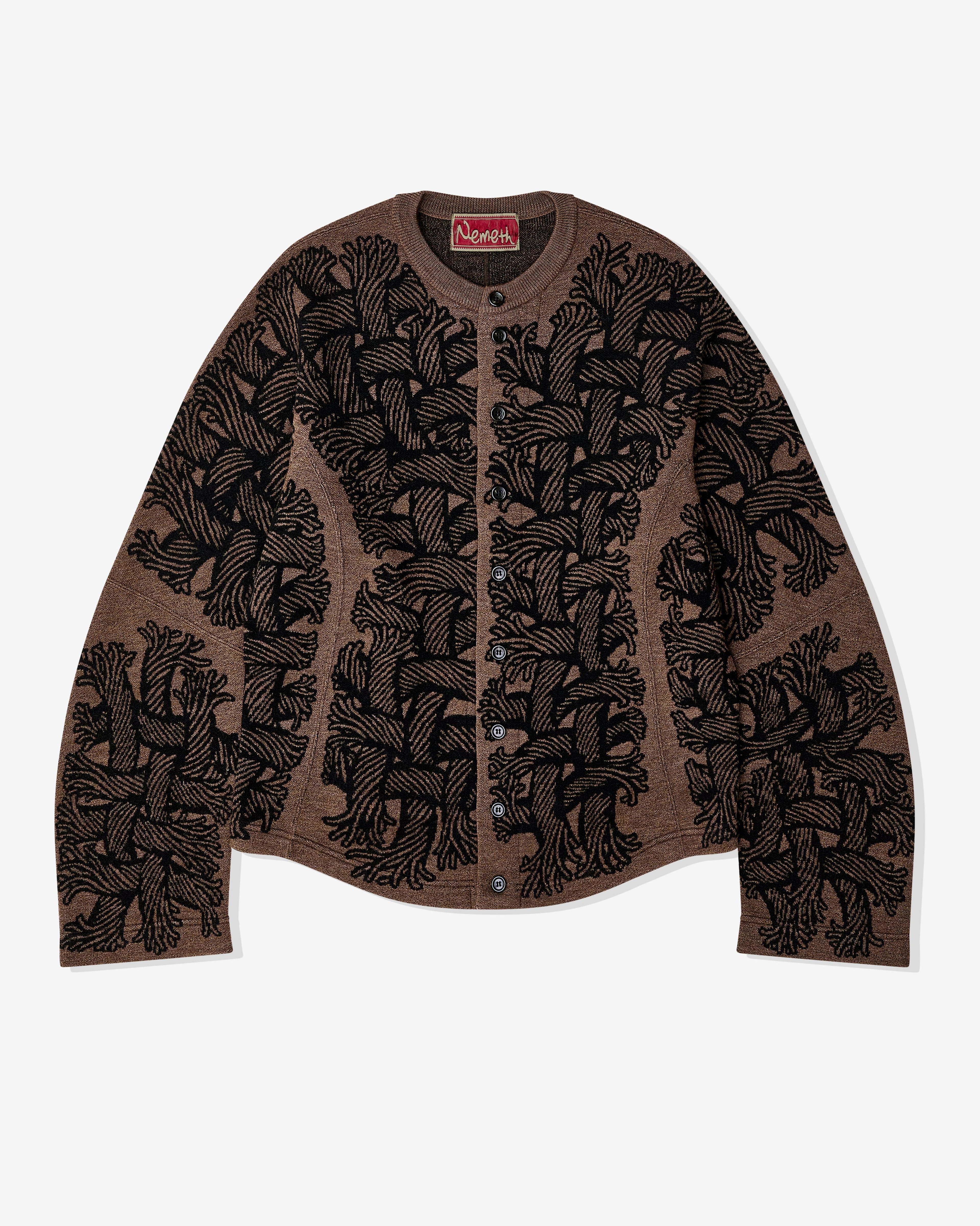 Christopher Nemeth - Men’s Round Neck Cardigan - (Brown) by CHRISTOPHER NEMETH