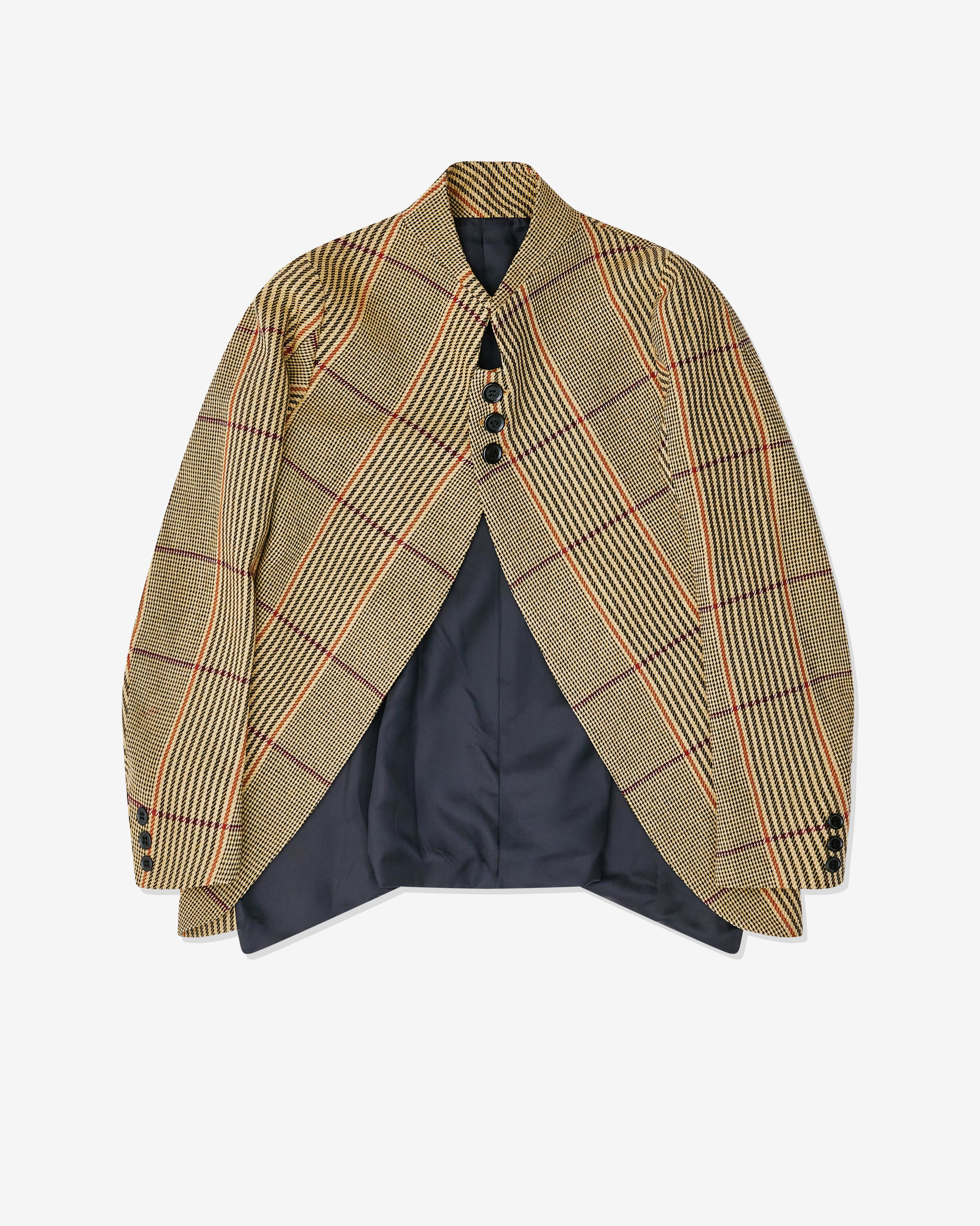 Christopher Nemeth - Men’s Stand Collar Jacket - (Yellow Check) by CHRISTOPHER NEMETH
