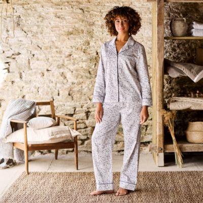 Ditsy Gingham Cotton Pajama Set by CHRISTY