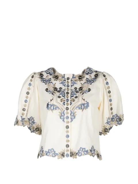 Brynn floral-embroidered shirt by CHRISTY LYNN
