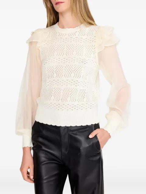 Dahlia ruffled openwork blouse by CHRISTY LYNN