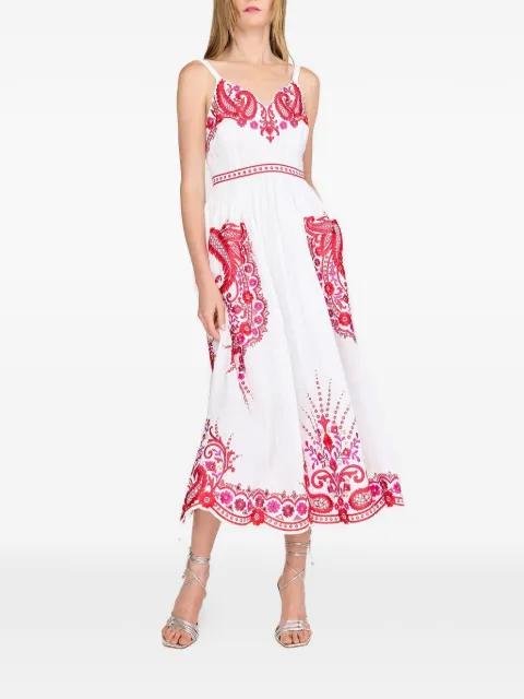 Holly floral-embroidered midi dress by CHRISTY LYNN