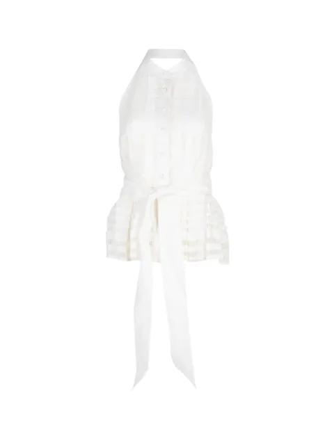 Nash ladder-stitch peplum blouse by CHRISTY LYNN
