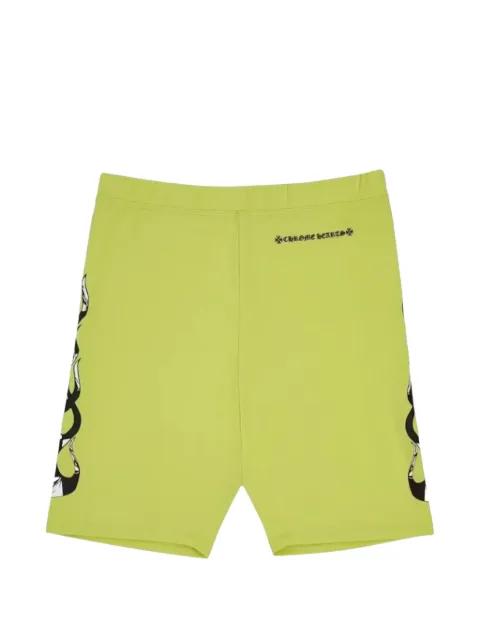 99 Eyes flame-print bike shorts by CHROME HEARTS