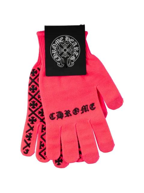 Checkmate logo-print gloves by CHROME HEARTS
