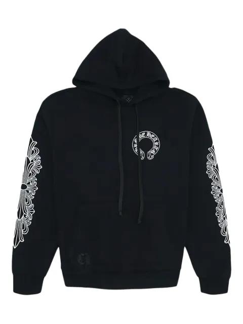 Hearts Horse Shoe Floral long-sleeve hoodie by CHROME HEARTS