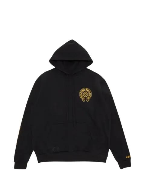 Online Exclusive Horseshoe logo-print drawstring hoodie by CHROME HEARTS