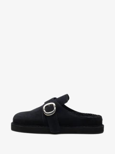 buckle-fastening suede clogs by CHROME HEARTS