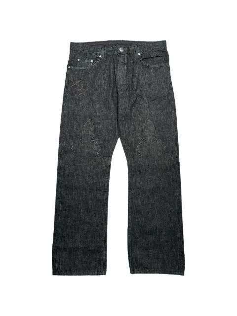 leather star-patch jeans by CHROME HEARTS