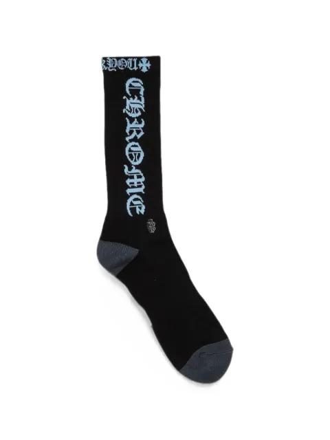 logo-intarsia ribbed-knit socks by CHROME HEARTS