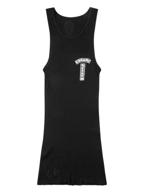 logo-print fine-ribbed tank top by CHROME HEARTS