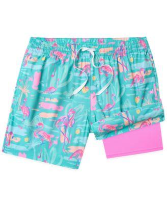 Men's Single and Ready To Flamingle Classic 5.5" Swim Trunks by CHUBBIES