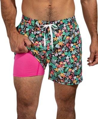 Men's The Bloomerangs Quick-Dry 5-1/2" Swim Trunks with Boxer-Brief Liner by CHUBBIES