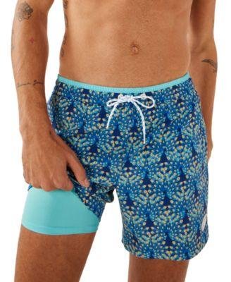 Men's The Fan Outs Quick-Dry 5-1/2" Swim Trunks with Boxer-Brief Liner by CHUBBIES