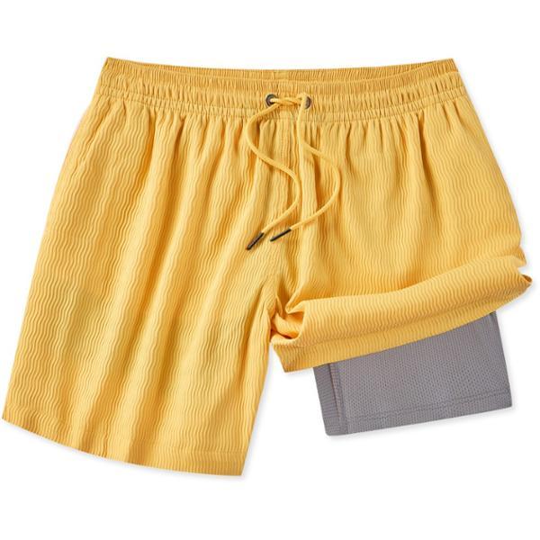 Stretch 5.5" Textured Lined Swim Trunks by CHUBBIES