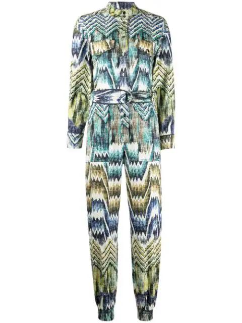 patterned belted jumpsuit by CHUFY