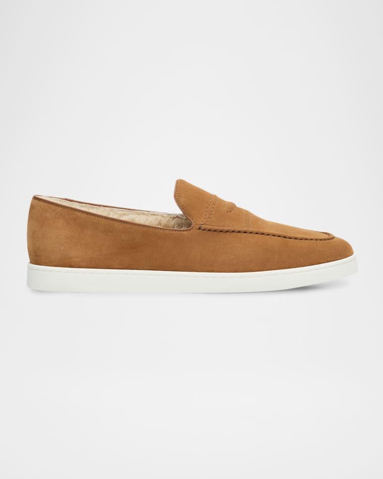 Men's Pebbles Shearling-Lined Suede Loafers by CHURCH'S
