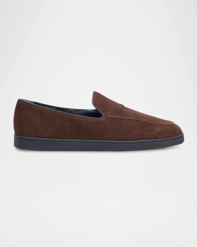 Men's Pebbles Shearling-Lined Suede Loafers by CHURCH'S