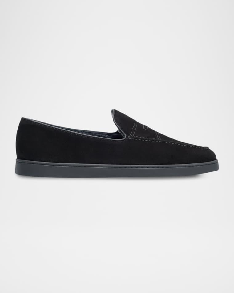 Men's Pebbles Shearling-Lined Suede Loafers by CHURCH'S