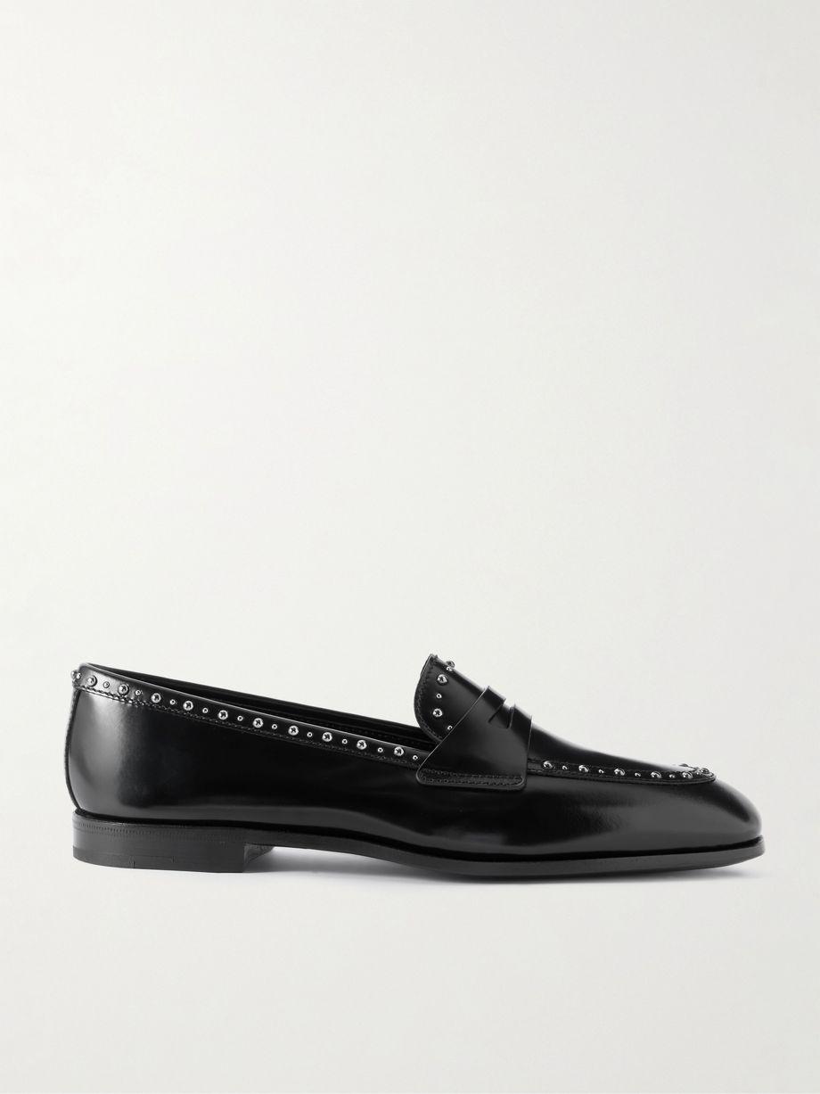 Onyx studded leather loafers by CHURCH'S