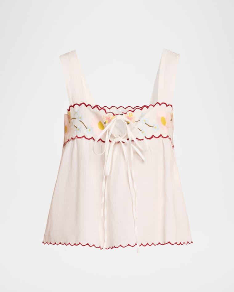 Ander Embroidered Cotton-Blend Top by CIAO LUCIA