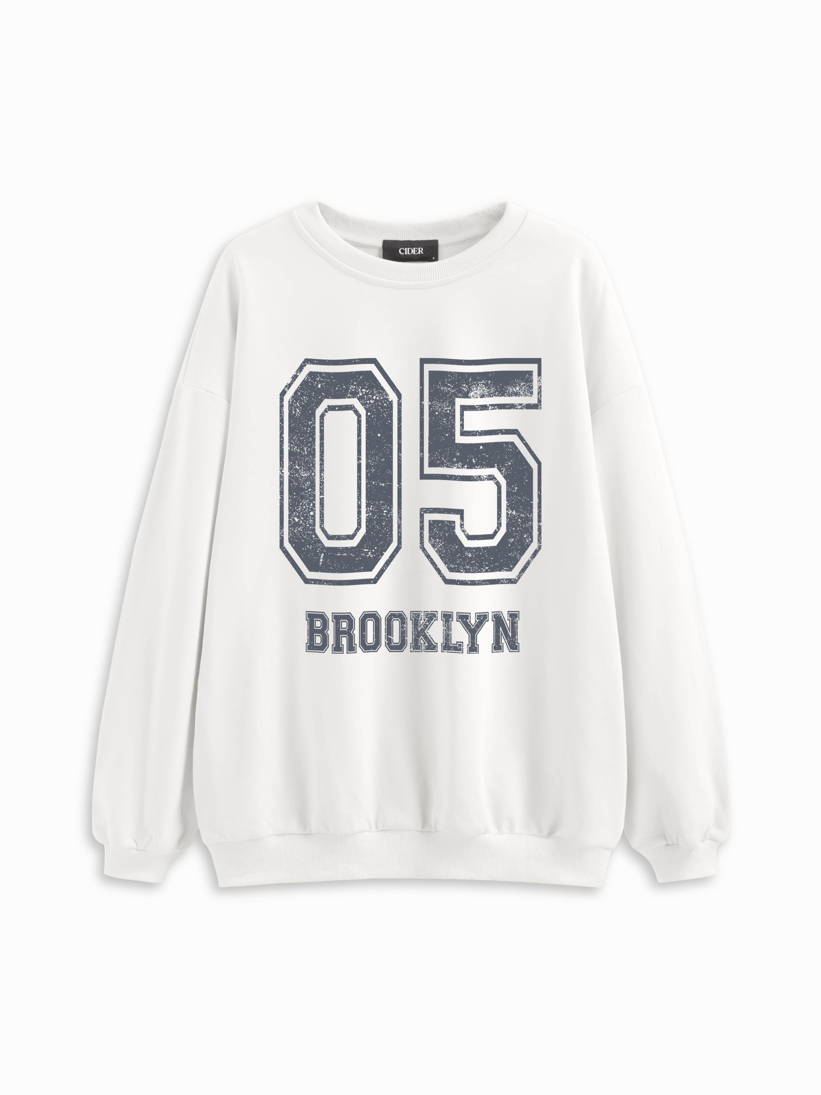 05 Brooklyn Cotton-blend Graphic Oversized Sweatshirt by CIDER