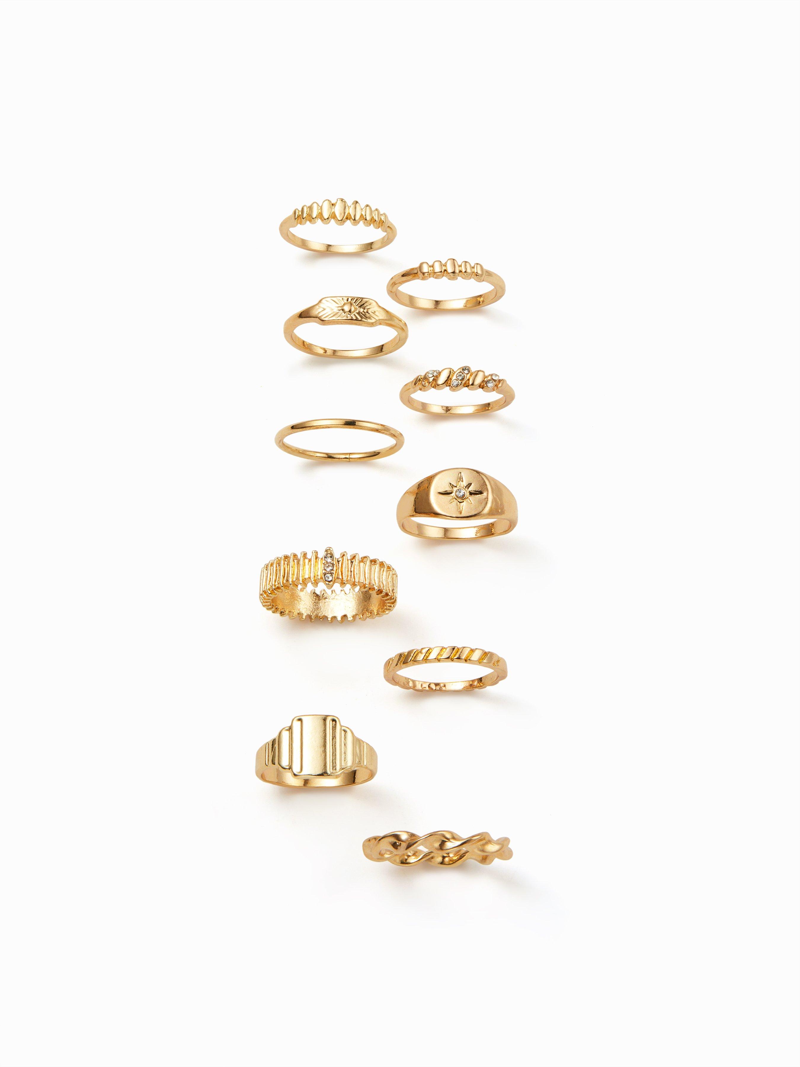 10PCS RHINESTONE DECOR RING SET by CIDER