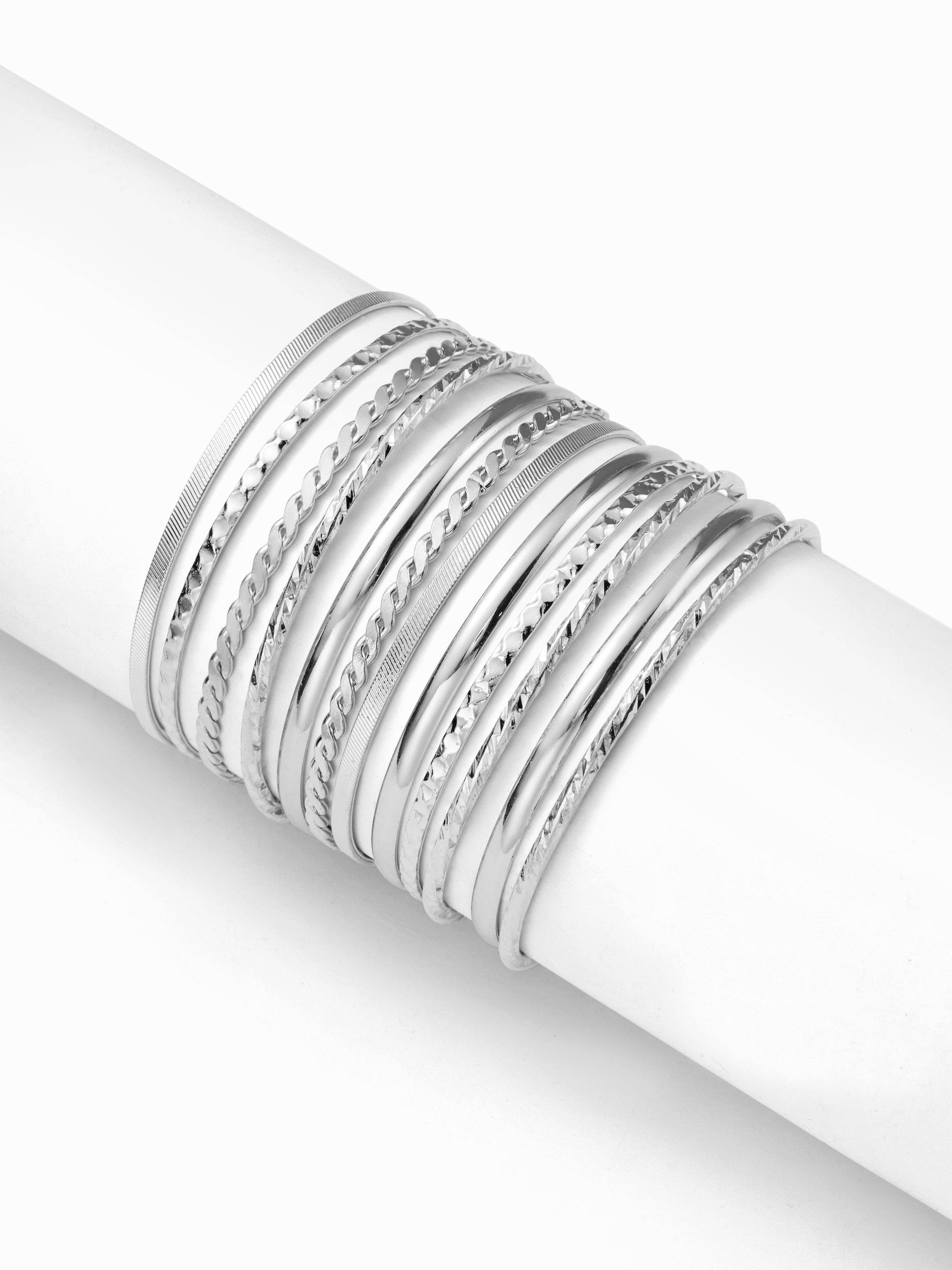 12PCS TEXTURED BANGLE BRACELET SET by CIDER