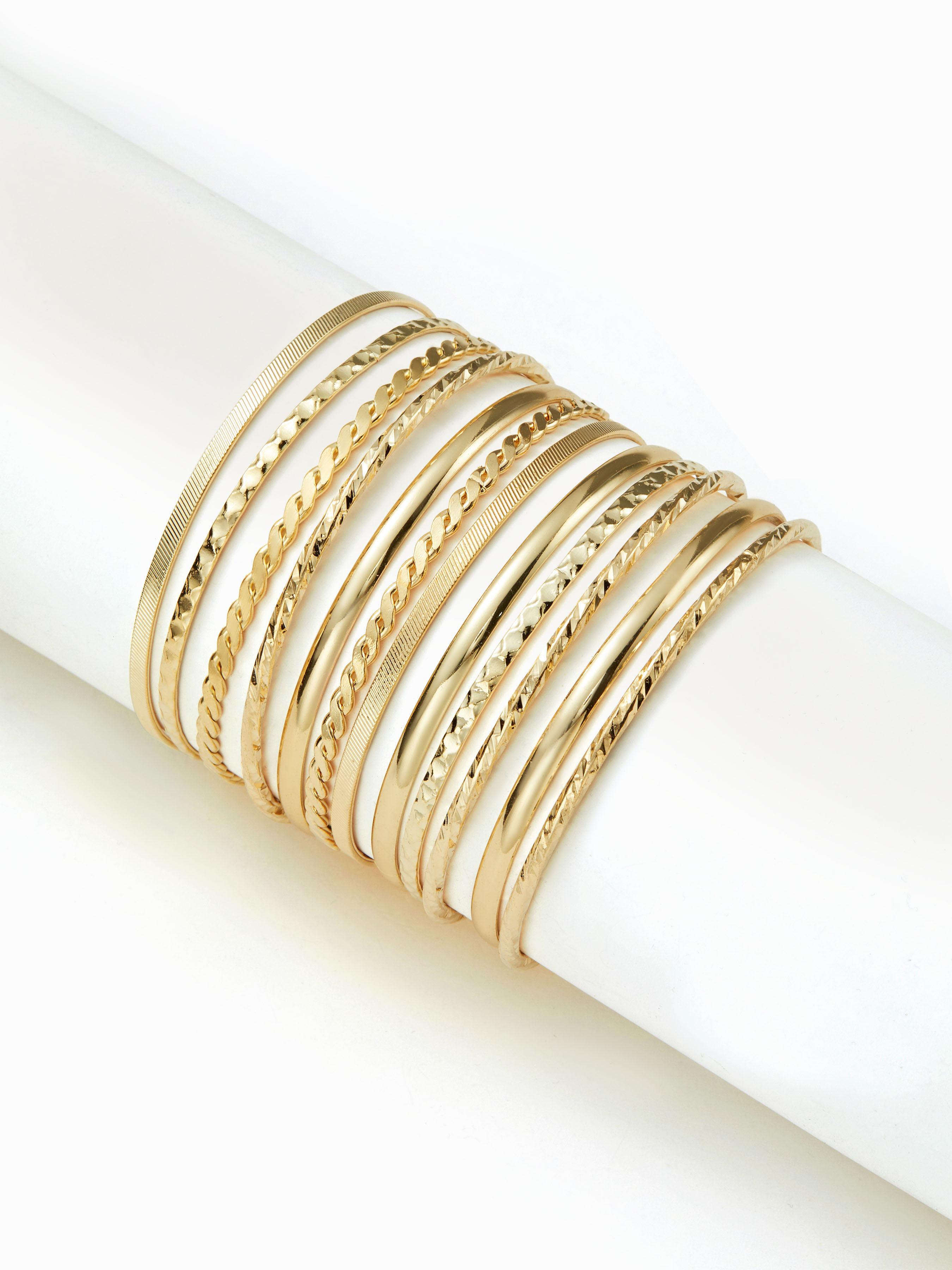 12PCS TEXTURED BANGLE BRACELET SET by CIDER