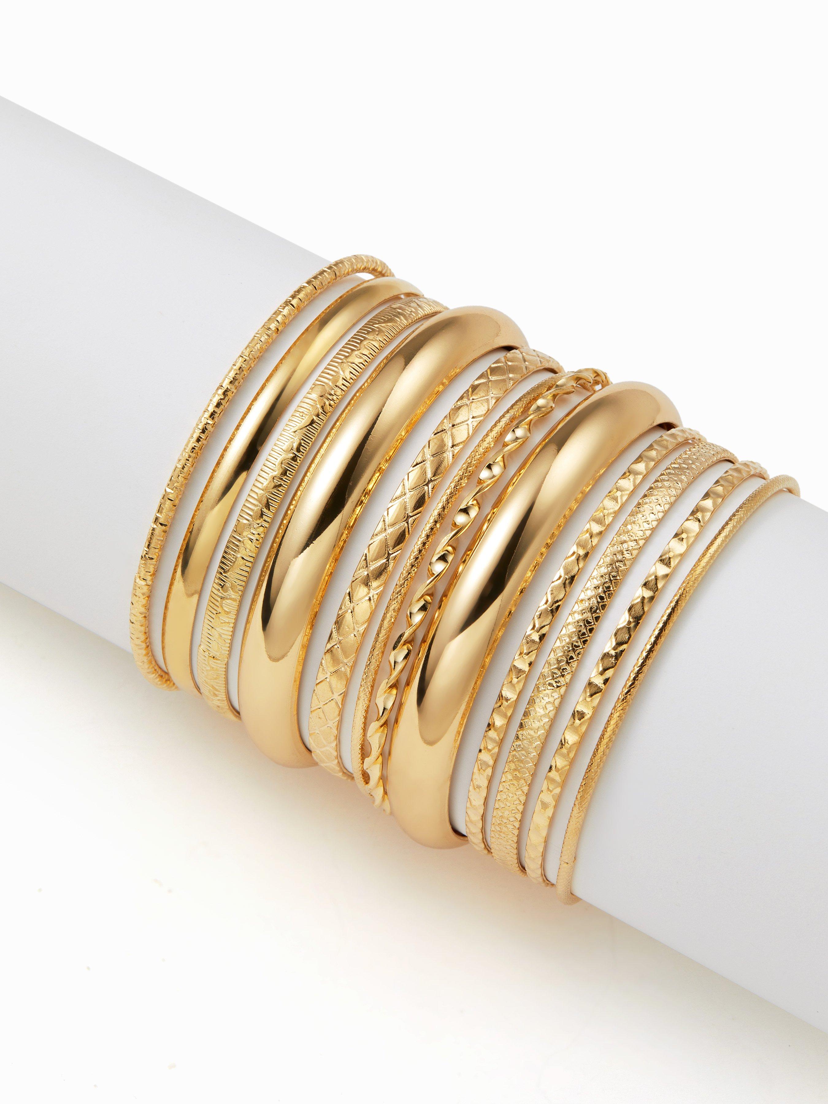 12PCS TEXTURED BANGLE BRACELET SET by CIDER