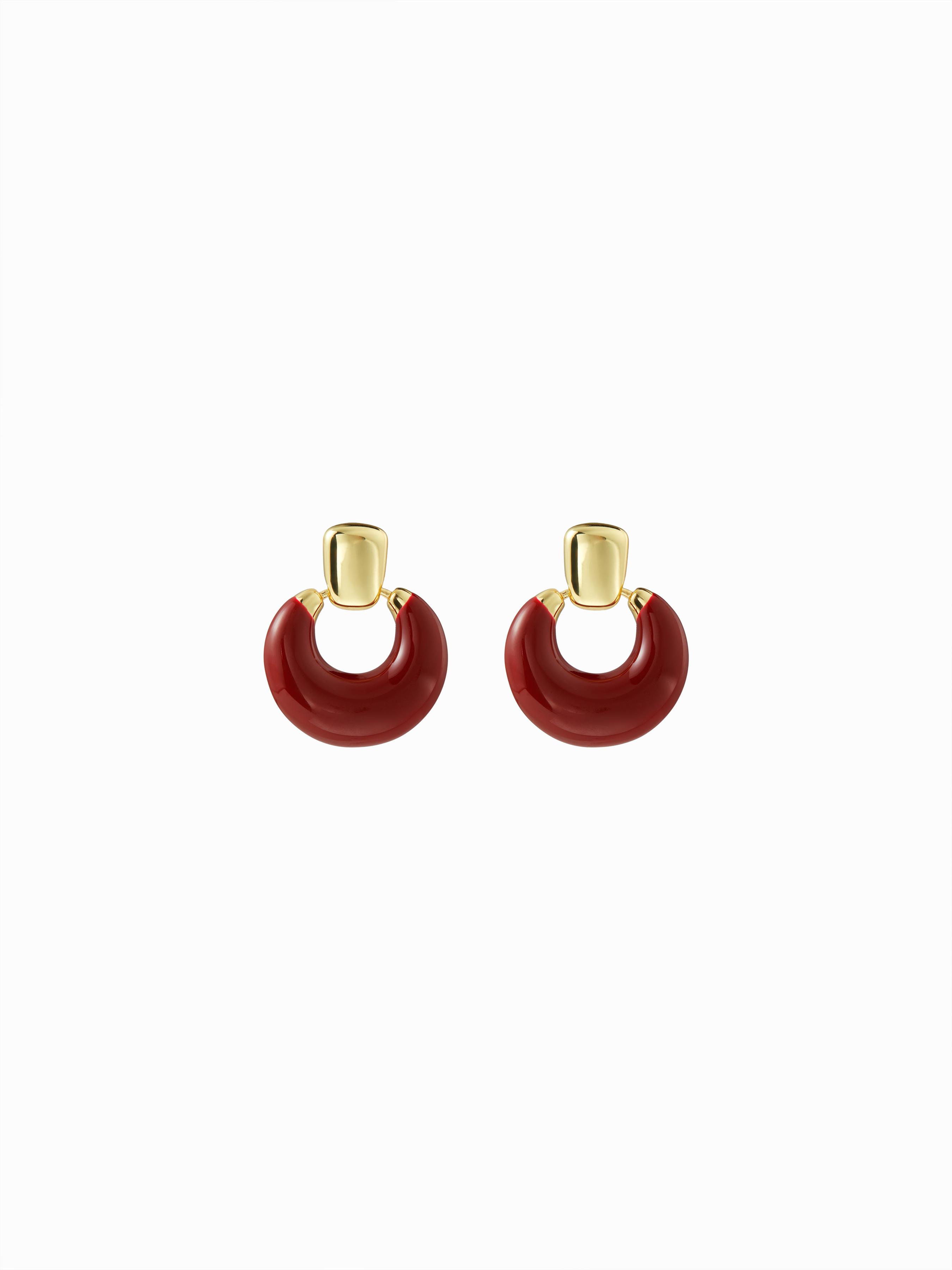 14K GOLD-PLATED CIRCLE DROP EARRINGS by CIDER