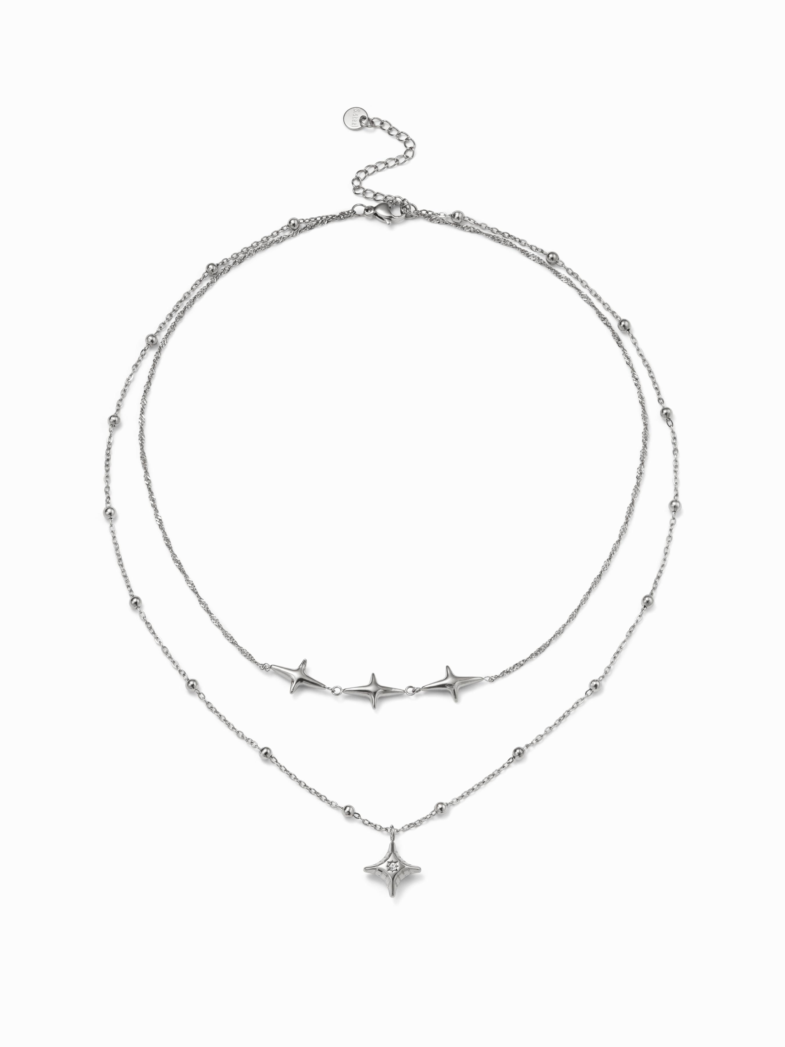 18K GOLD PLATED STAINLESS STEEL STAR LAYERED NECKLACE by CIDER