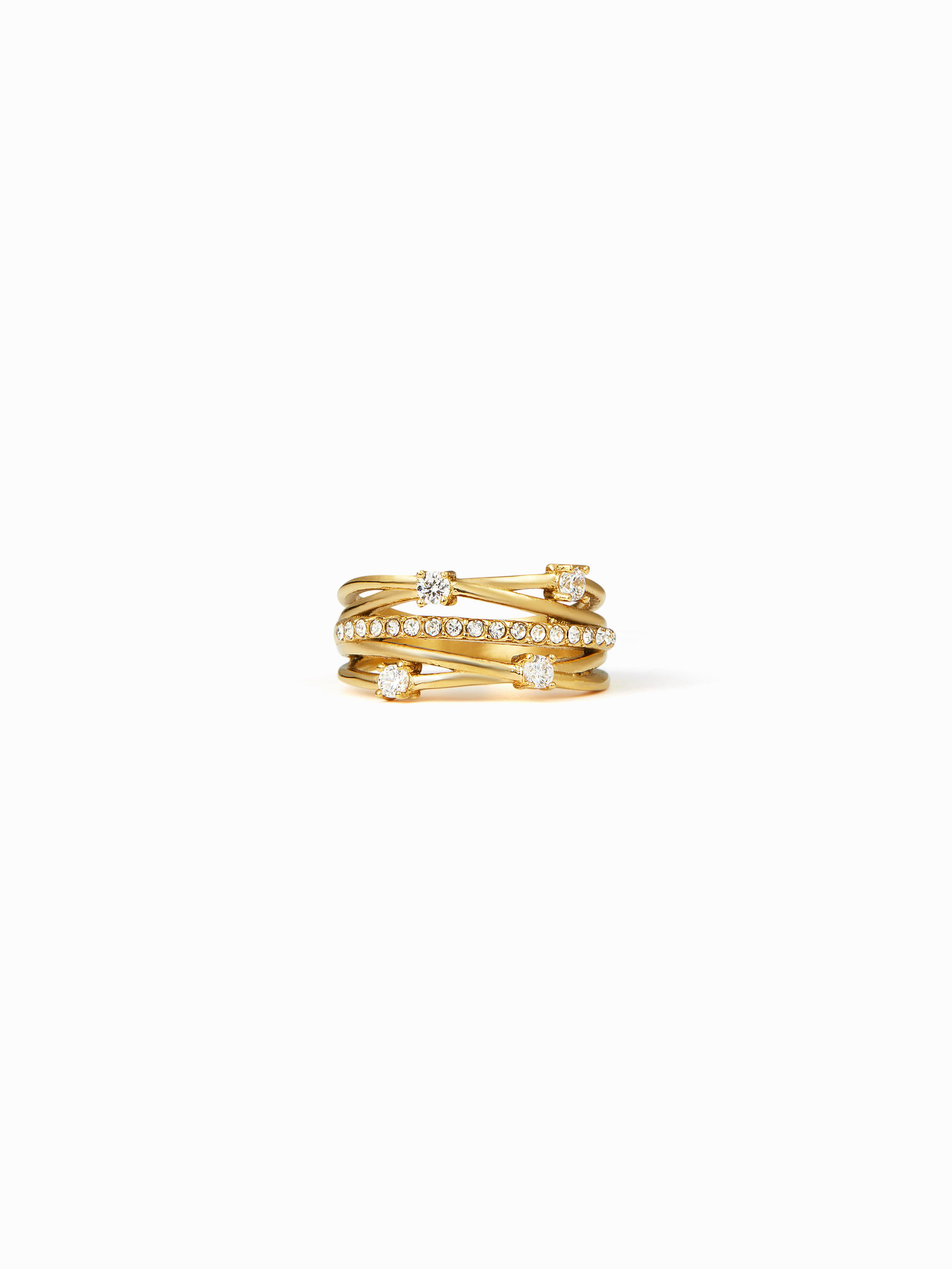18K GOLD PLATED STAINLESS STEEL ZIRCON DECOR RING by CIDER