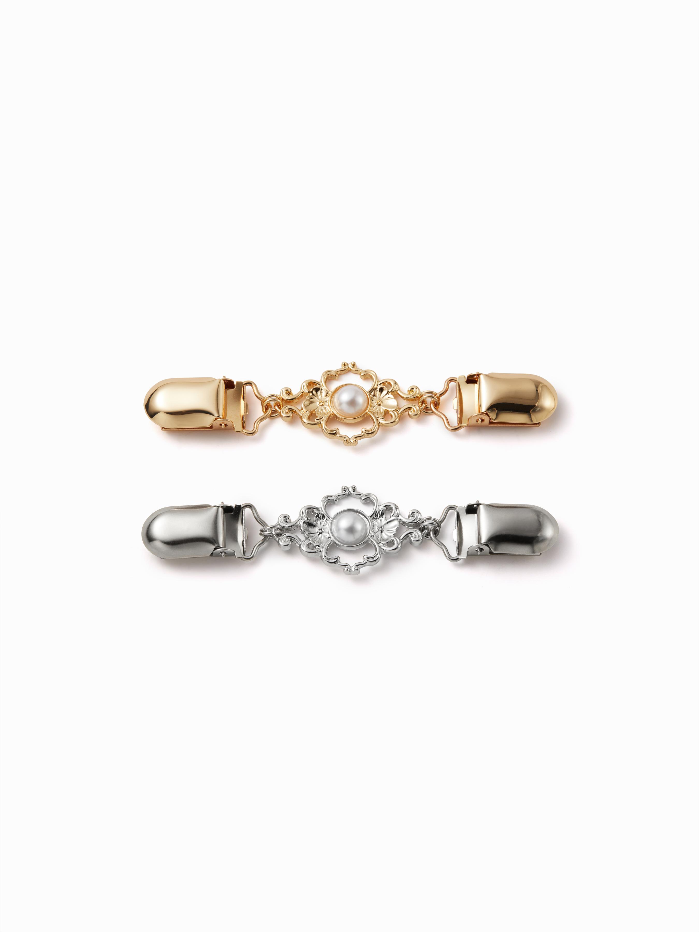 2 PCS FAUX PEARL KNOT SWEATER CLIP by CIDER