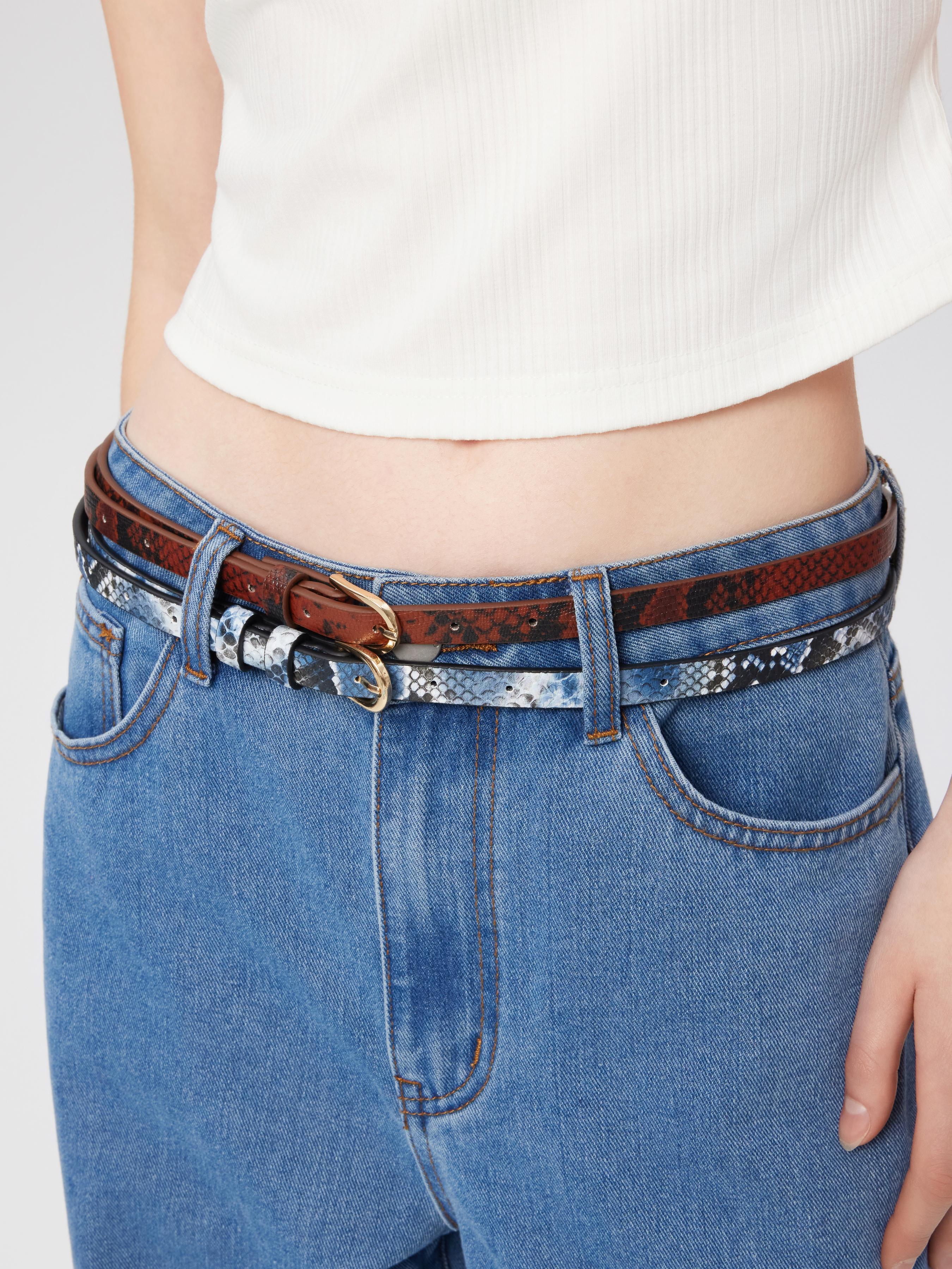 2PCS SNAKE PATTERN SLIM BELT by CIDER