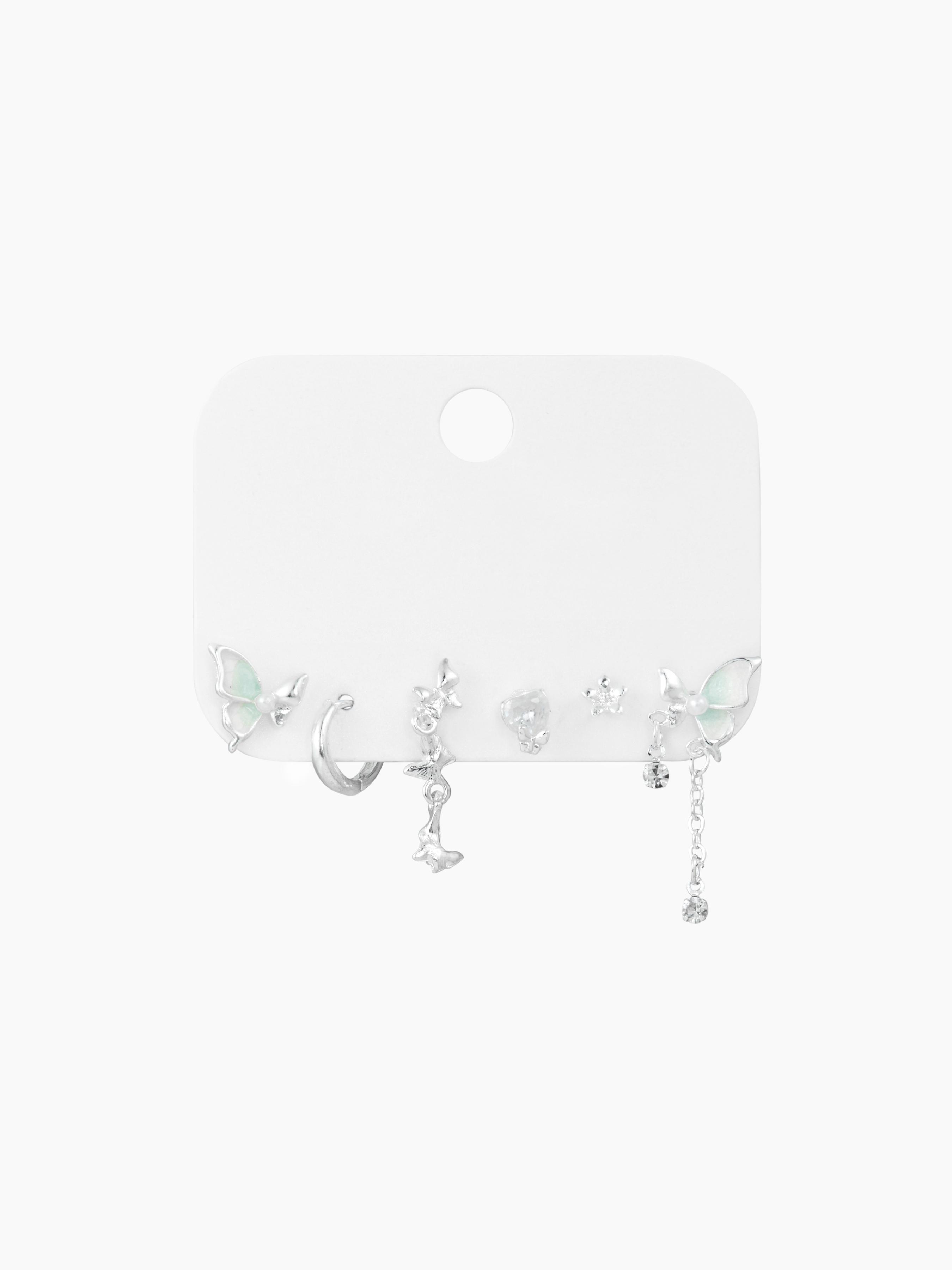3 PAIRS BUTTERFLY & FLOWER EARRINGS SET by CIDER
