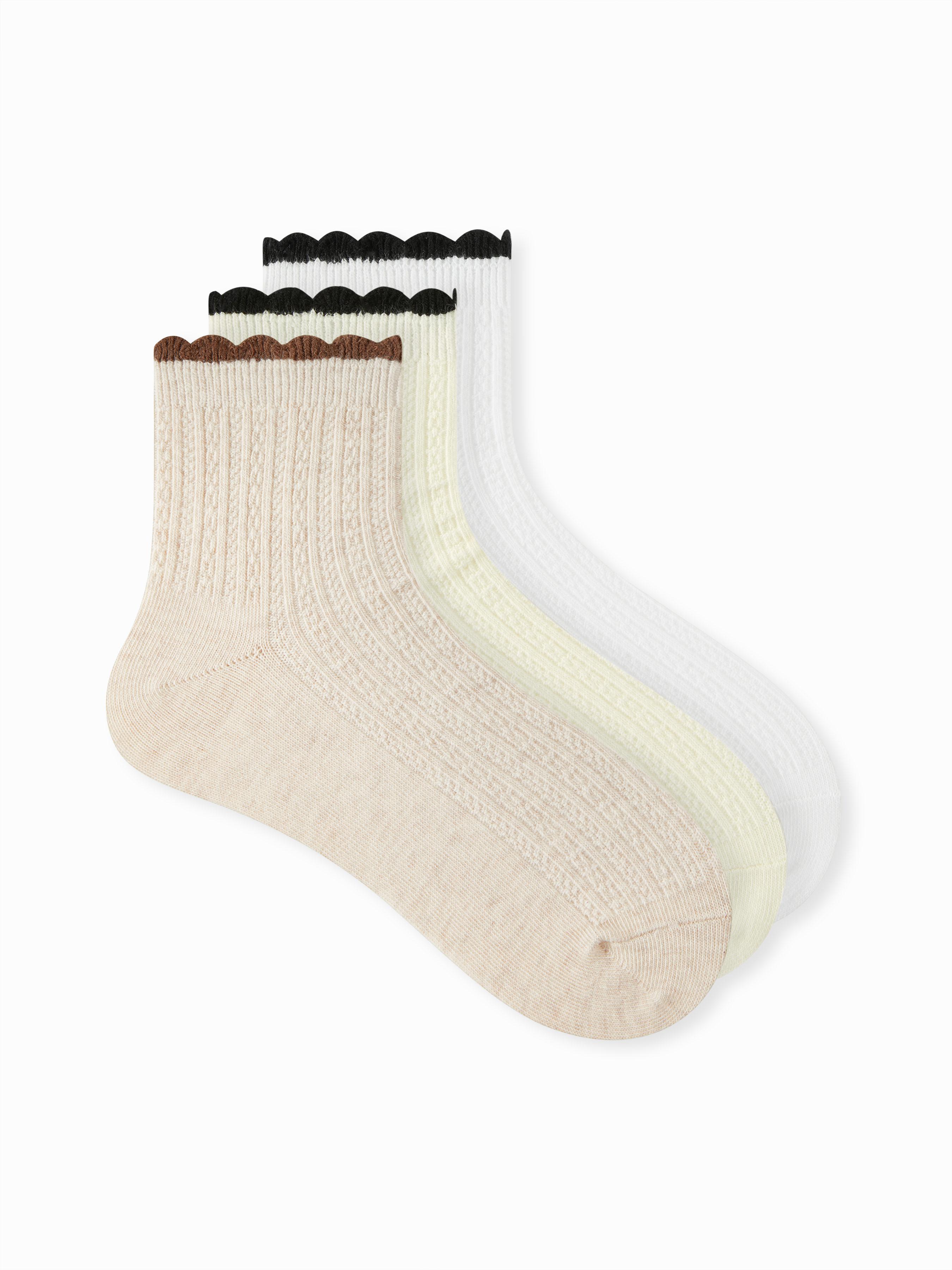 3 PAIRS RIBBED CREW SOCKS SET by CIDER