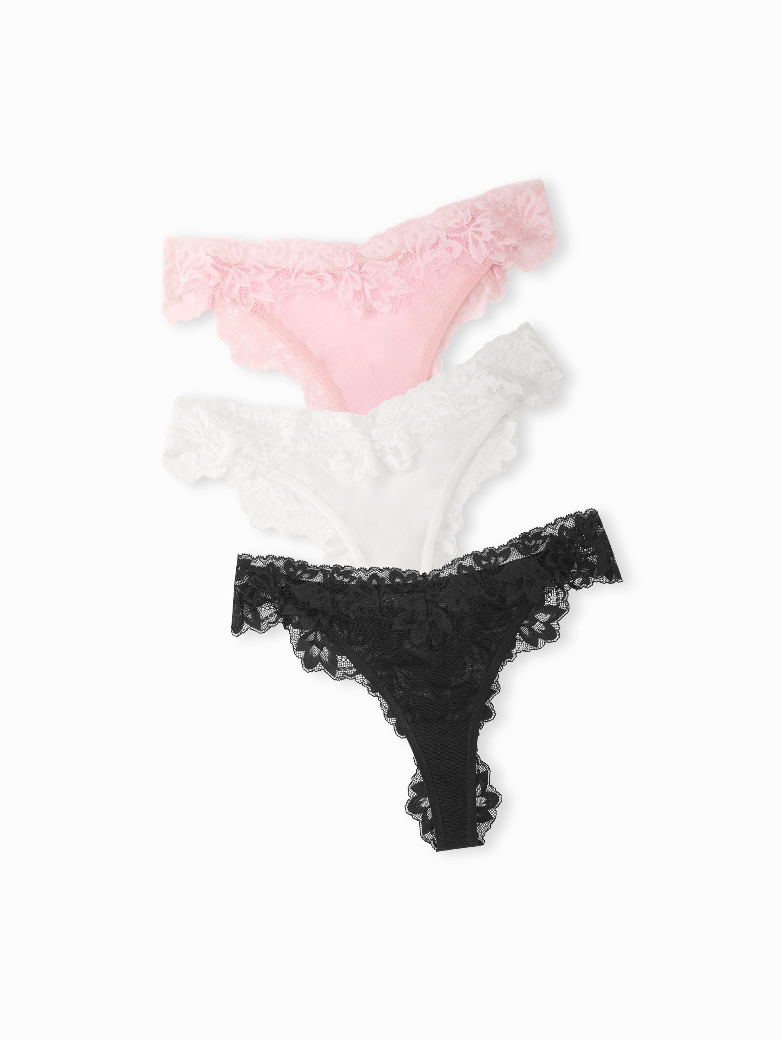3 PCS Floral Lace Mid Rise Brief by CIDER
