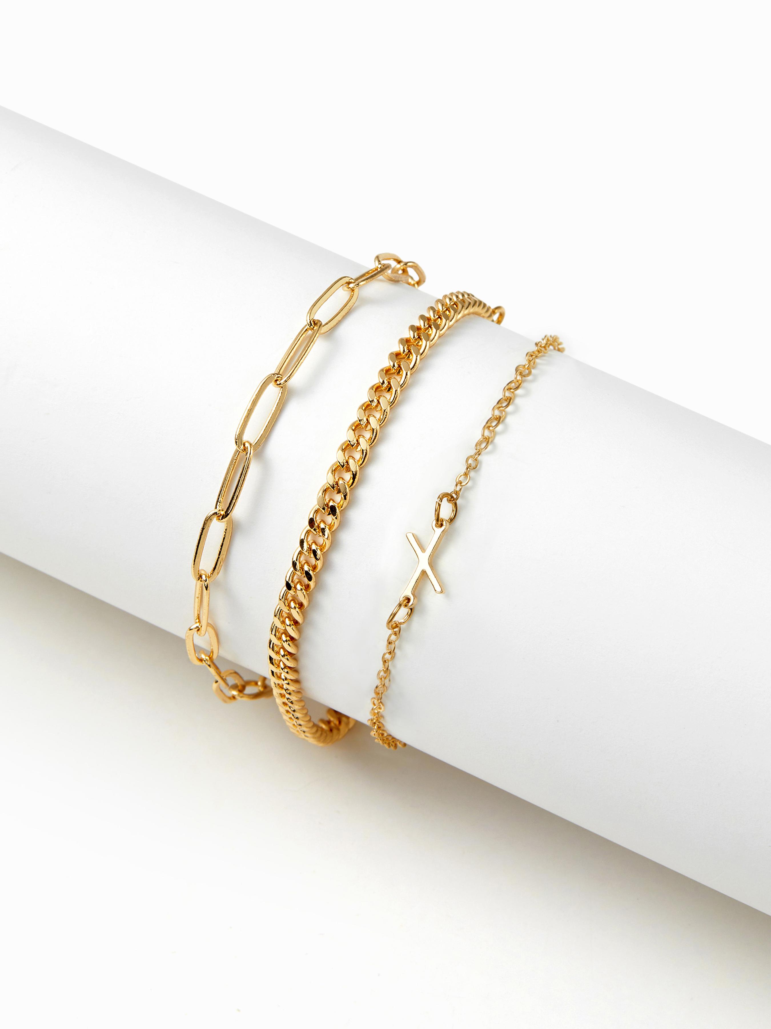 3 PCS LETTER CHAIN BRACELET SET by CIDER