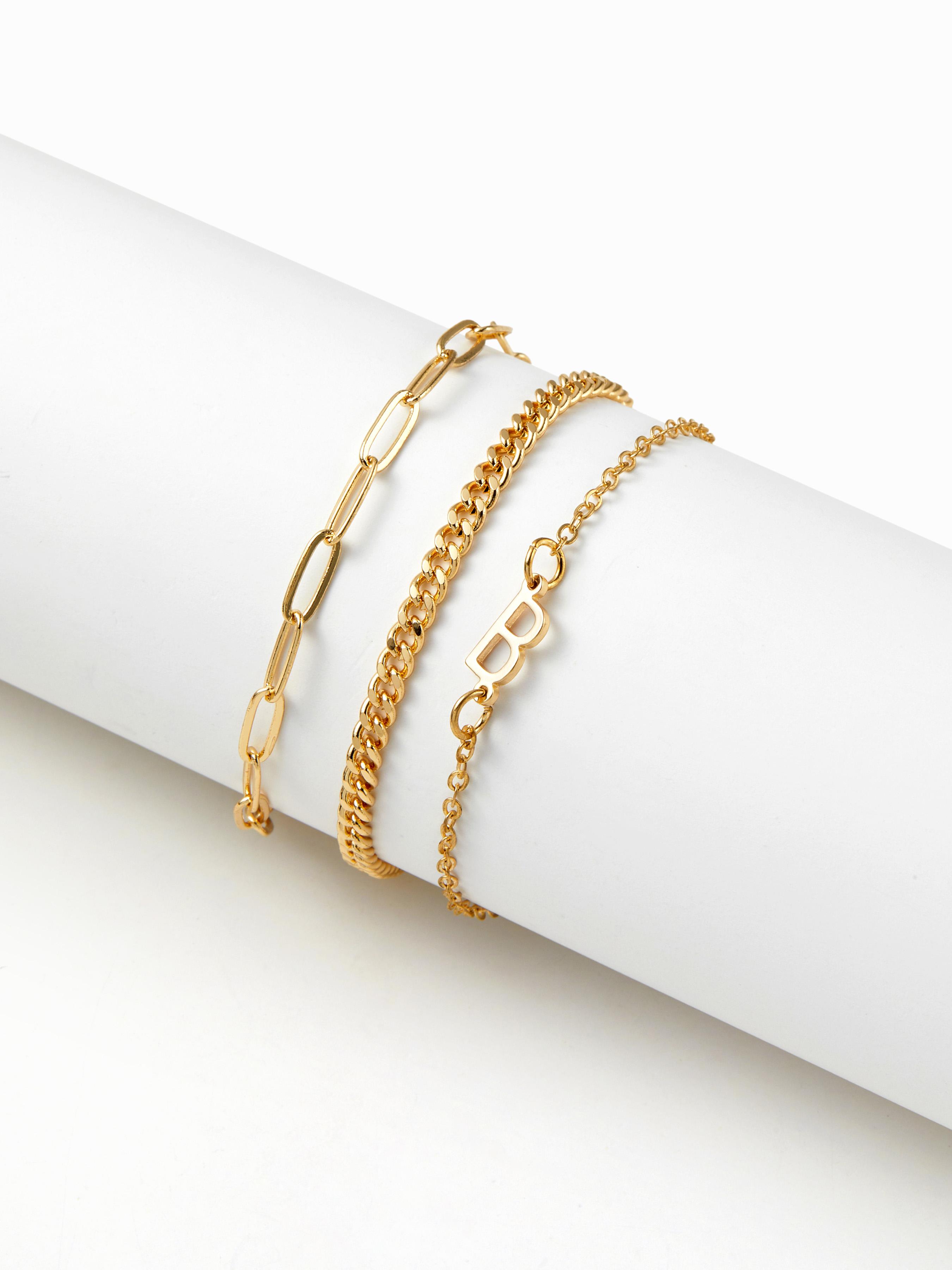 3 PCS LETTER CHAIN BRACELET SET by CIDER