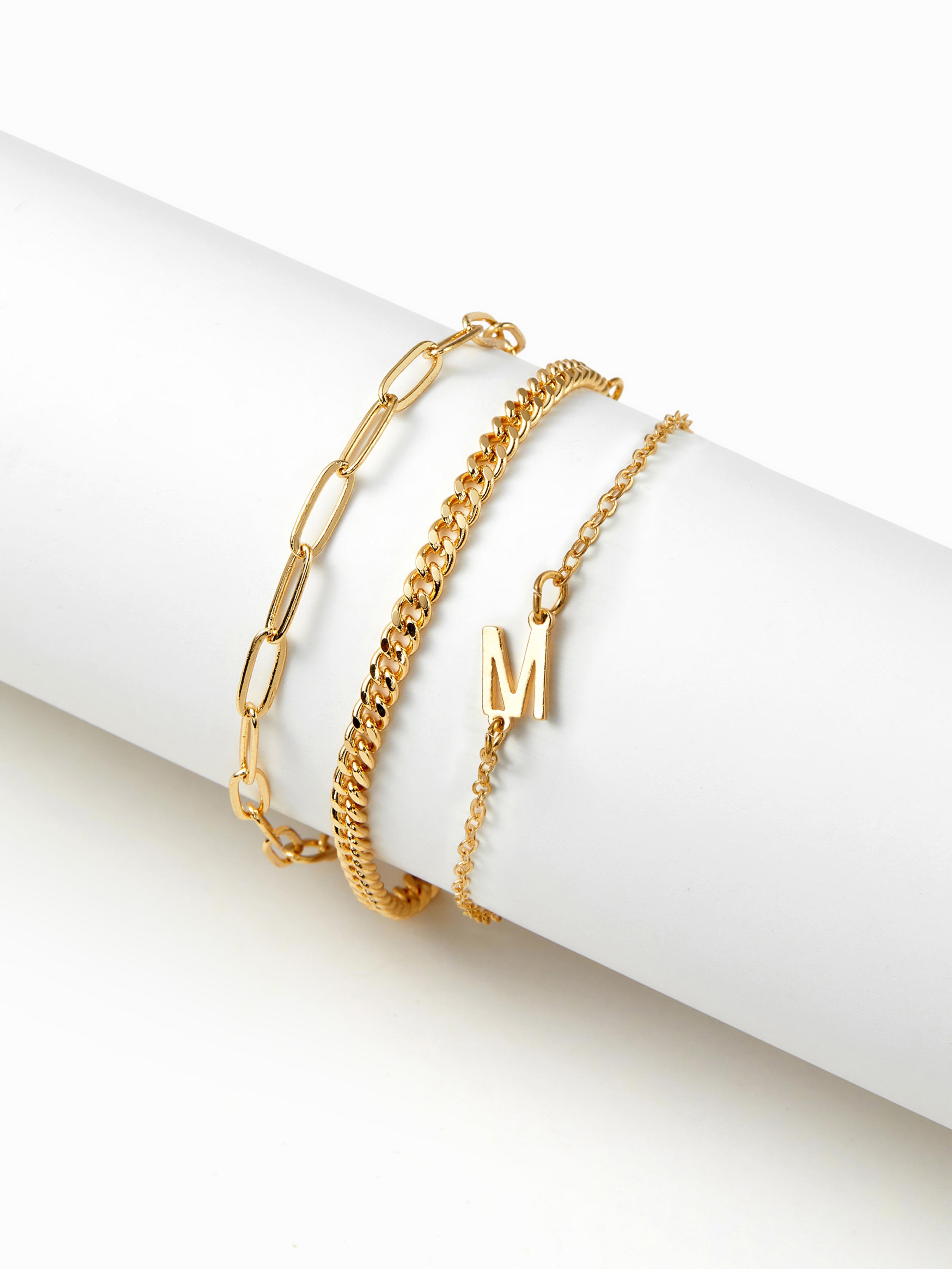 3 PCS LETTER CHAIN BRACELET SET by CIDER
