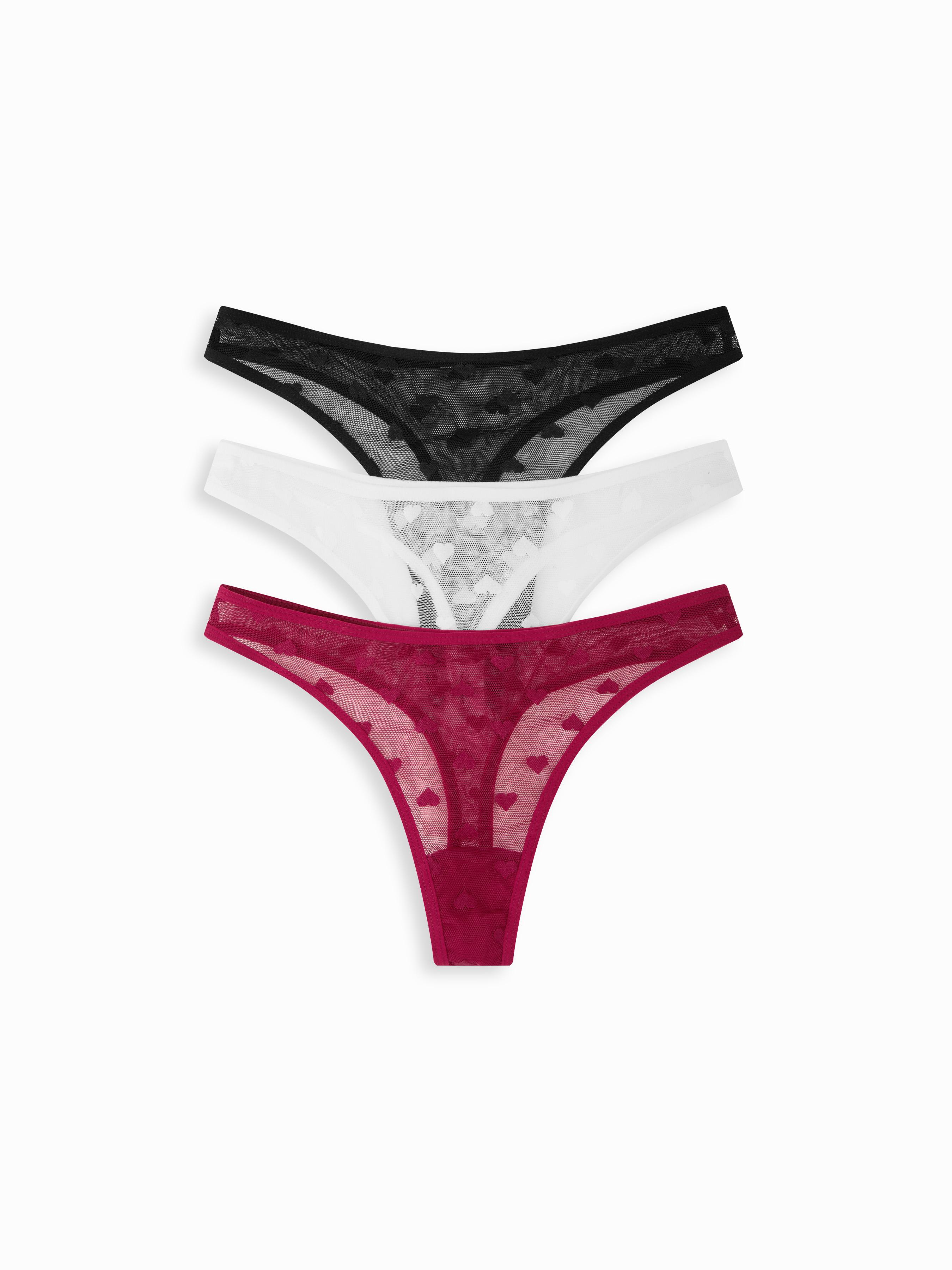3 PCS Mesh Heart Graphic Mid Rise Brief by CIDER
